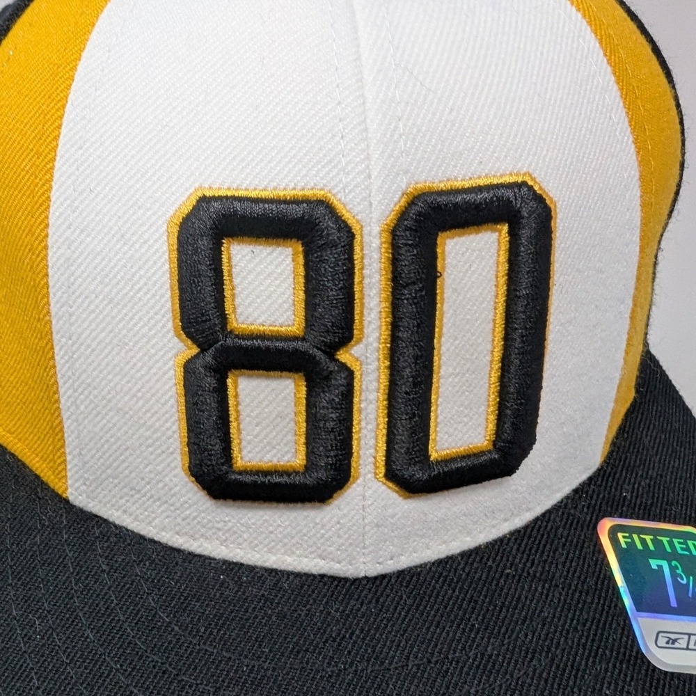 Reebok NWT Authentic Steelers Burress 80 Fitted Hat 7 3/8 Wool Flat Brim - Picture 9 of 12